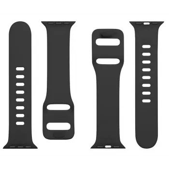 Taktyczny pasek silikonowy do Apple Watch 38/40/41mm z klamrą czarny