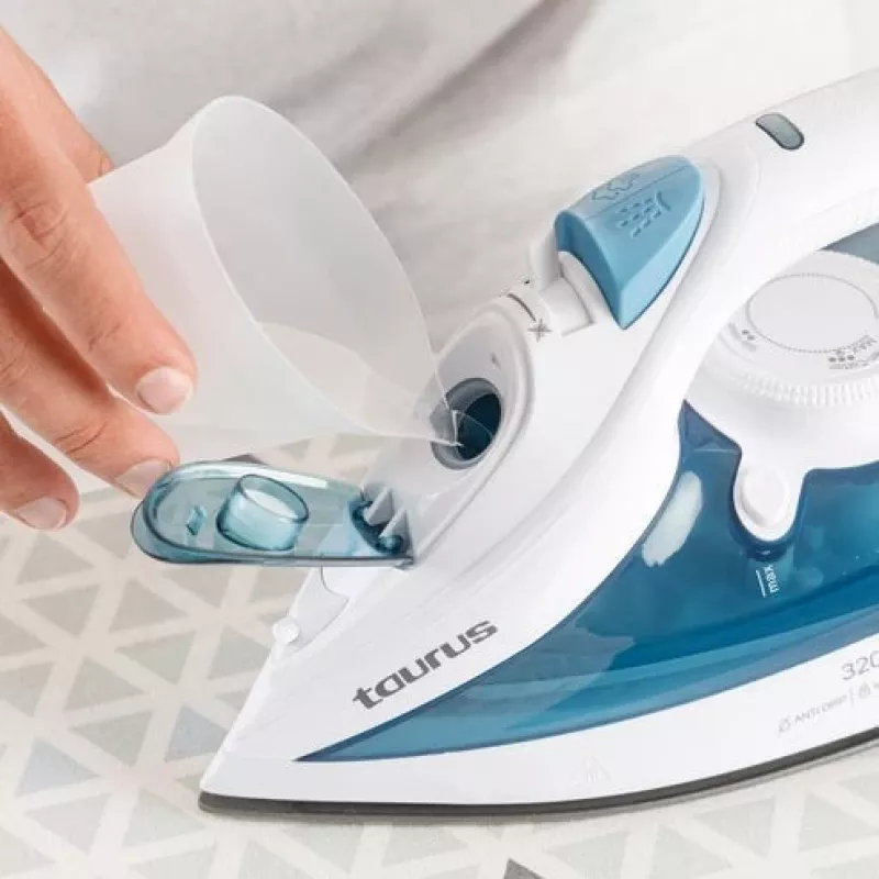 Taurus BALI 3200 X-SLIDE Żelazko suche i parowe z ceramiczną stopą 3200 W Niebieski, Biały