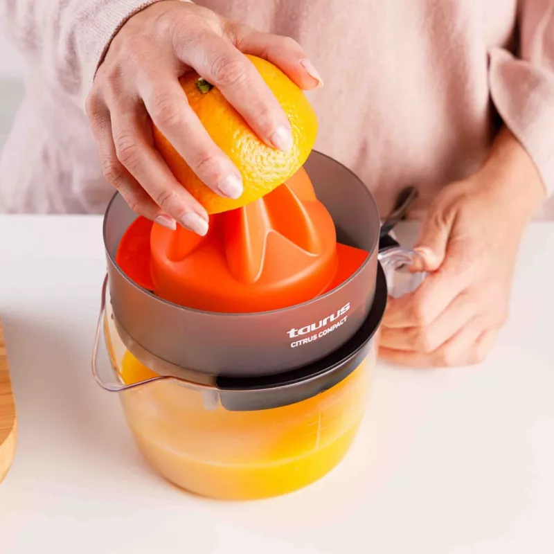 Taurus CITRUS COMPACT Sokowirówka do cytrusów 30 W Czarny, Pomarańczowy, Przezroczysty