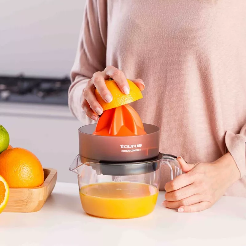 Taurus CITRUS COMPACT Sokowirówka do cytrusów 30 W Czarny, Pomarańczowy, Przezroczysty