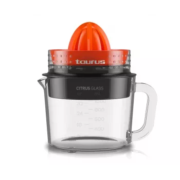 Taurus Citrus Glass Sokowirówka do cytrusów 30 W 1 L Szklany dzbanek Czarny Czerwony Przezroczysty
