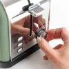 Toster Taurus Vintage w kolorze oliwkowym, 1500 W, 2 długie szczeliny, 7 poziomów opiekania, rozmrażanie, podgrzewanie, stal nierdzewna