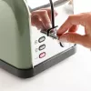 Toster Taurus Vintage w kolorze oliwkowym, 1500 W, 2 długie szczeliny, 7 poziomów opiekania, rozmrażanie, podgrzewanie, stal nierdzewna