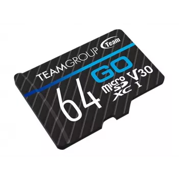 Team Group GO Card MicroSDXC 64GB UHS-I U3 Speed Class 10 V30 A1 z adapterem SD - Czarny