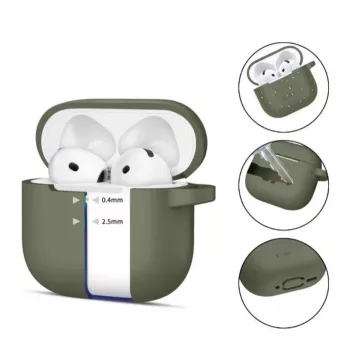Tech-Protect Apple AirPods 4 Silicone Hook Case Olive Green