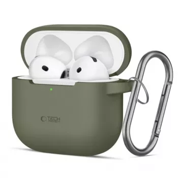 Tech-Protect Apple AirPods 4 Silicone Hook Case Olive Green