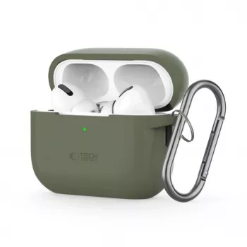 Tech-Protect Apple AirPods Pro 1 / 2 Silikonowe etui z haczykiem Zielony