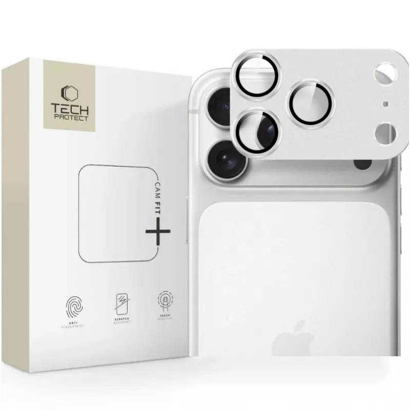 Tech-Protect CamFull Fit Camera Lens Protector do Apple iPhone 17 Pro Max - Srebrny