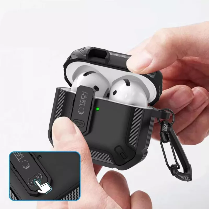 Tech-Protect Carbonox Case do AirPods 4 - Czarny
