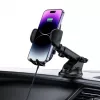 Tech-Protect CM15W-V1 Uniwersalny uchwyt samochodowy do telefonu z ładowarką bezprzewodową Qi 15W na deskę rozdzielczą i nawiew - Czarny