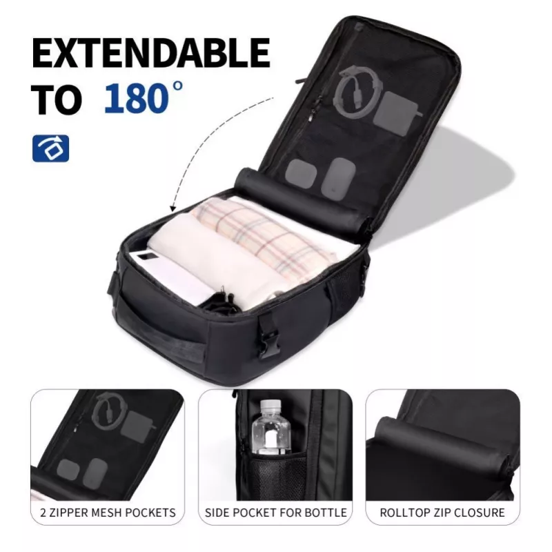Plecak Tech-Protect Defender S50 dla Ryanair i Wizzair, 20L na laptopa - Czarny