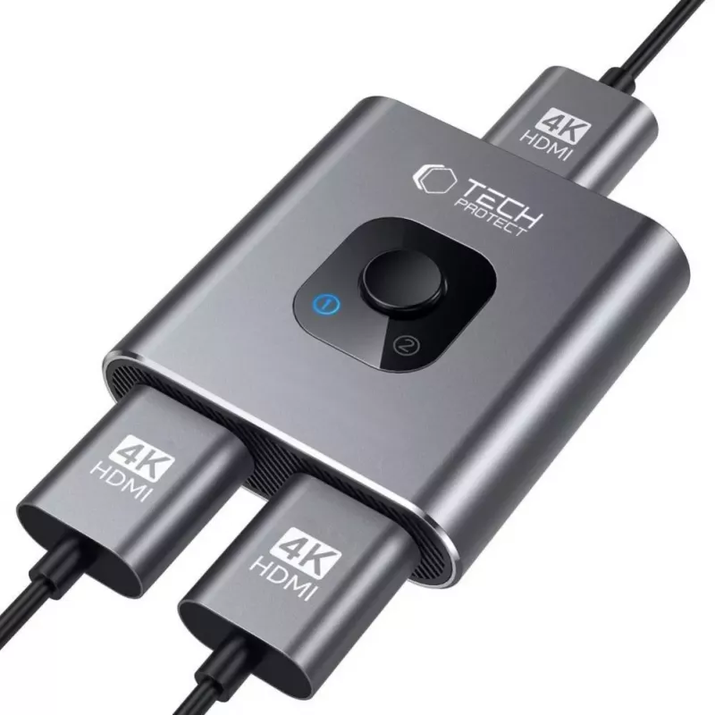 Tech-Protect HB07 USB-C Hub Adapter 2-in-1 HDMI 4K 60Hz - Szary