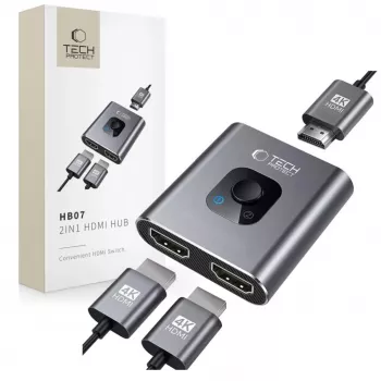 Tech-Protect HB07 USB-C Hub Adapter 2-in-1 HDMI 4K 60Hz - Szary