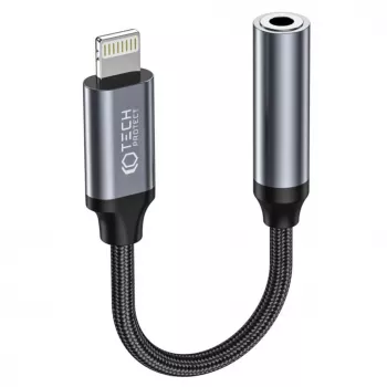 Tech-Protect Lightning (Male) do 3,5 mm Mini Jack (Female) Adapter - Biały