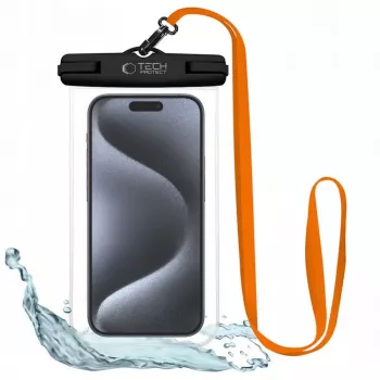 Tech-Protect Magmat Hybrid Case do Apple iPhone 15 Pro Max, Czarny/Pomarańczowy, kompatybilny z MagSafe