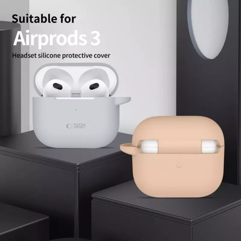 Tech-Protect Silikonowe etui z karabińczykiem do Apple AirPods 3 - Niebieski