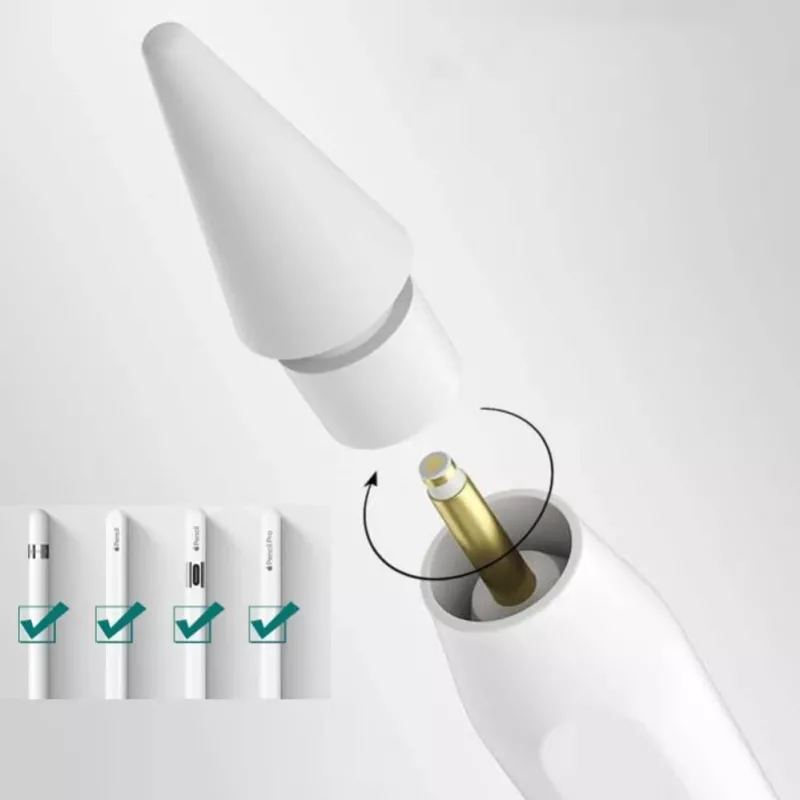 Tech-Protect Końcówki rysika do Apple Pencil, 4 szt. - Biały