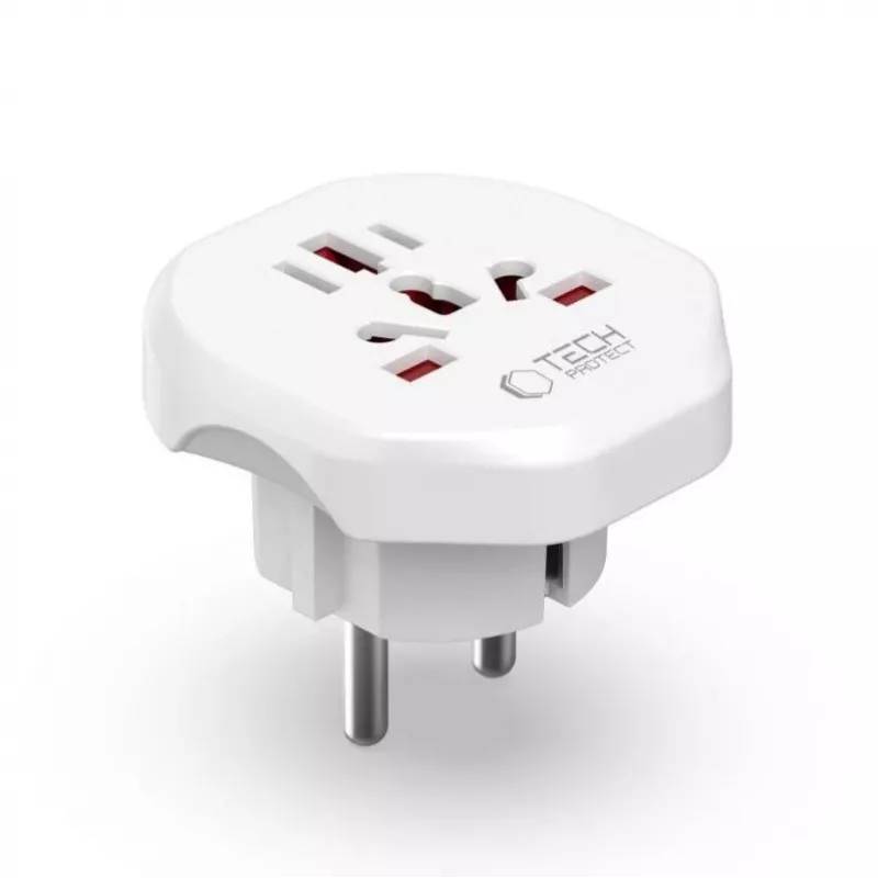 Tech-Protect Universal WL-09 Uniwersalna przejściówka podróżna z UE biała