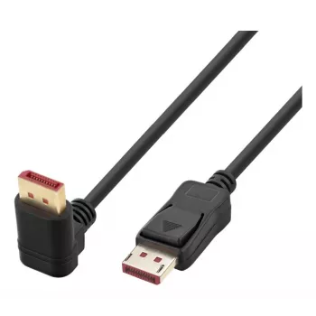 Kabel Techly DisplayPort 1.4 M/M 4K@120Hz 1m Czarny Jednostronnie Kątowy ICOC-DSP-A14-010NT9