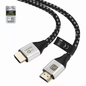 Techly ICOC-HDMI21-8-010T kabel HDMI 2.1 1m 48Gbps 8K 10K pleciony czarny