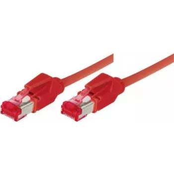 TECLINE Przemysłowy kabel krosowy S/FTP PiMF Cat.6A Class EA Czerwony 10m z złączami Hirose TM21 77910R