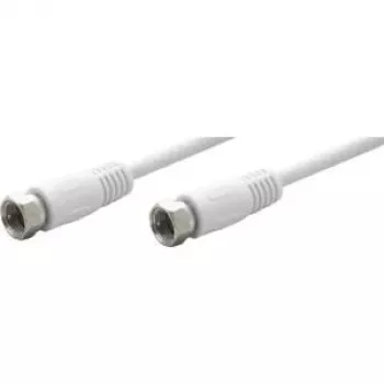 TECLINE Wentronic Goobay kabel połączeniowy SAT, 100% ekranowany, biały, 7,5 m - wtyk F do wtyku F (50740)