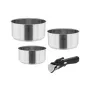 Zestaw garnków TEESA COOK EXPERT SINGLE HAND z odpinanym uchwytem, 7 elementów, Ø20/24 cm, nieprzywierający, indukcyjny, czarny