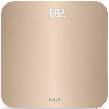 Tefal Classic PP1900V0 Elektroniczna waga osobista – beżowa, kwadratowa, 160 kg, platforma ze szkła hartowanego, aktywacja przez nadepnięcie