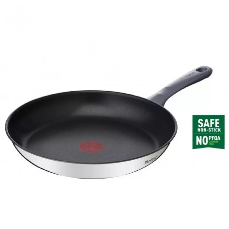 Tefal Daily Cook G7300455 24 cm Patelnia, Stal nierdzewna, Powłoka nieprzywierająca Titanium 2X, Wskaźnik temperatury Thermo-Signal, Wszystkie rodzaje kuchenek