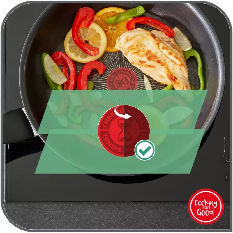 Tefal Duetto+ Patelnia 28 cm, Stal nierdzewna, Powłoka nieprzywierająca z tytanu, Indukcja - G7320634