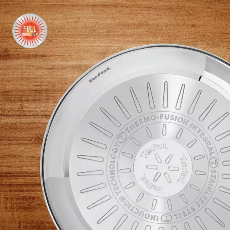 Tefal Duetto On patelnia ze stali nierdzewnej 20 cm z tytanową powłoką nieprzywierającą i wskaźnikiem Thermo-Signal