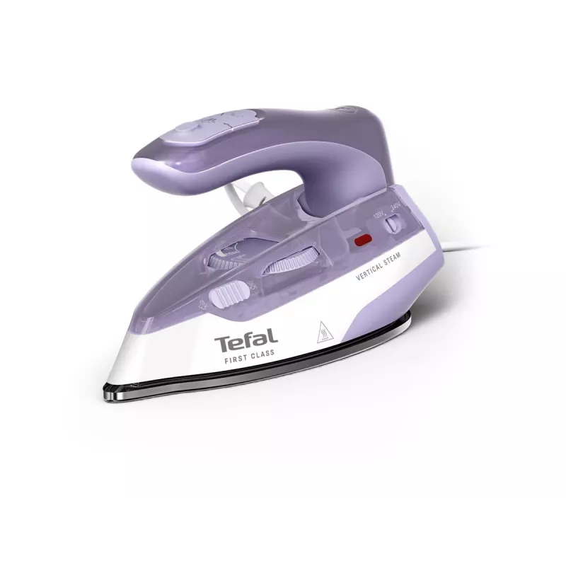 Tefal First Class DB1612E0 Żelazko podróżne - 1100 W, stopa ze stali nierdzewnej, podwójne napięcie, zbiornik 70 ml, biały/niebieski