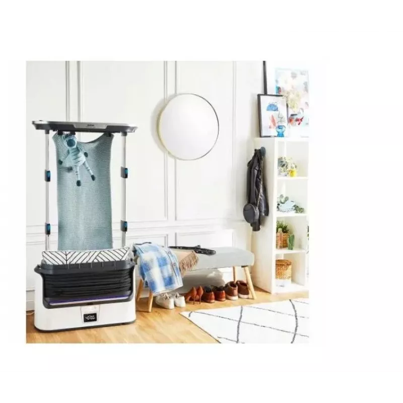 TEFAL YT4050E1 Automatyczna szafa parowa, 1800 W, zbiornik 2 L, 3 programy, ekran dotykowy, składana, biała