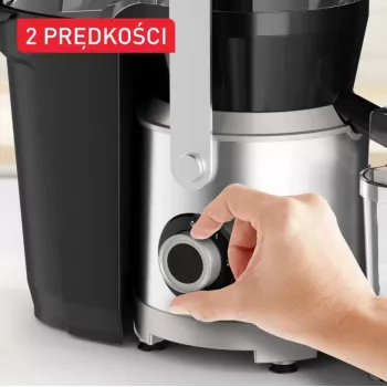 Tefal ZE660D10 Sokowirówka odśrodkowa 800 W Czarny/Srebrny