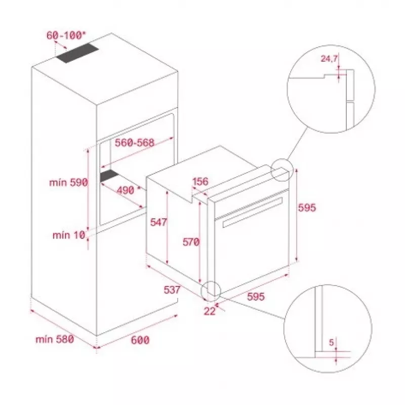 TEKA HSB 6350 SS Wbudowany piekarnik elektryczny, 70L, A+, stal nierdzewna