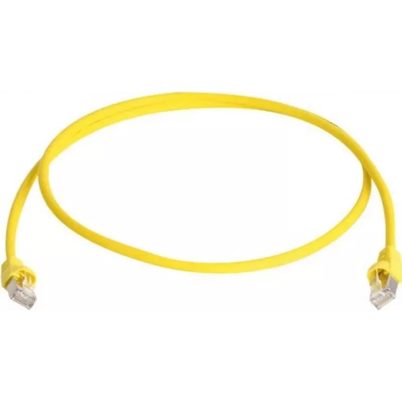 Telegärtner 100008943 kabel krosowy CAT 5e F/UTP RJ45 7,5m żółty, trudnopalny z ochroną przed zgięciem