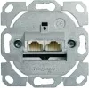 Telegärtner AMJ45 8/8 UP/0 podtynkowe gniazdo RJ45, 2-portowe, Cat.6A, ekranowane, czysta biel J00020A0388