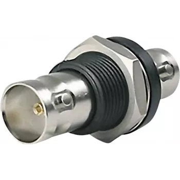 Adapter przelotowy BNC Telegärtner żeński-żeński 50 omów do montażu panelowego, mosiądz niklowany, DC-4 GHz