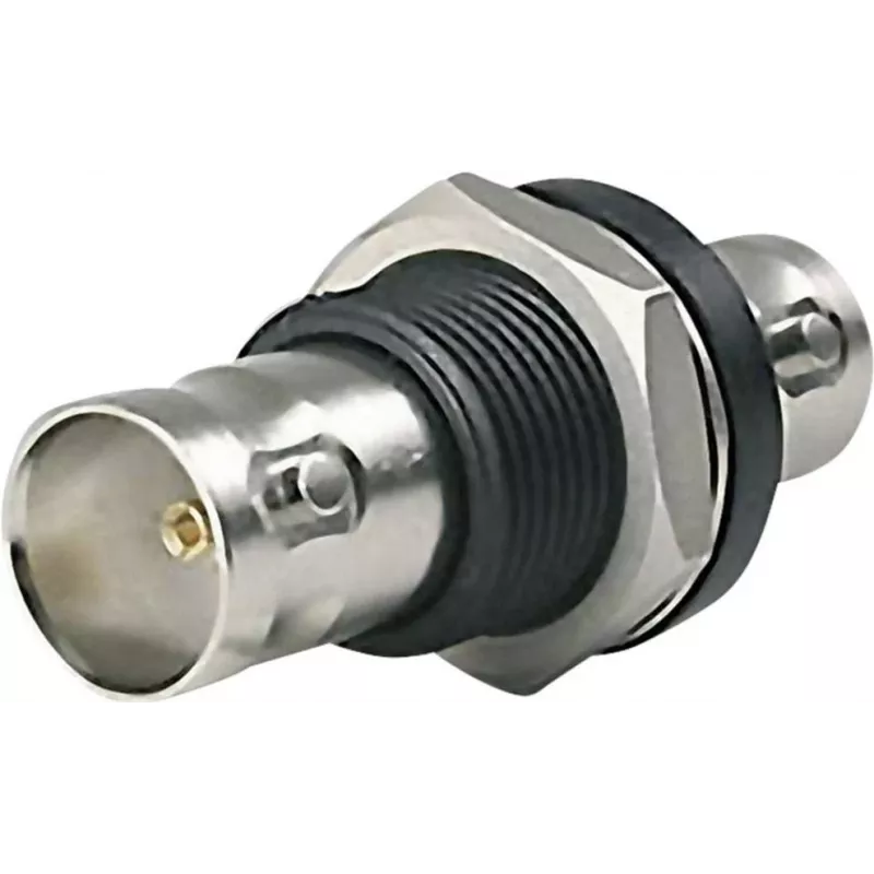 Adapter przelotowy BNC Telegärtner żeński-żeński 50 omów do montażu panelowego, mosiądz niklowany, DC-4 GHz