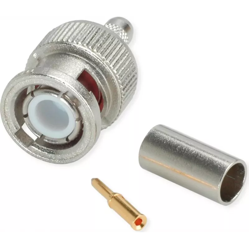 Złącze zaciskane BNC Telegärtner G01 50 Ohm, Crimp/Crimp, Professional, A0205, do RG-58 C/U, Belden YR23092, UG-1785/U, 5 szt.