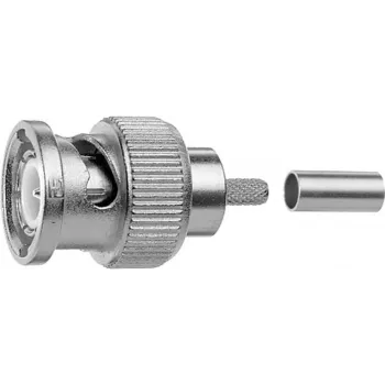 Złącze zaciskane BNC Telegärtner G01 50 Ohm, Crimp/Crimp, Professional, A0205, do RG-58 C/U, Belden YR23092, UG-1785/U, 5 szt.