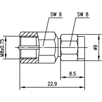 Telegärtner Inter-Series adapter koncentryczny SMA męski do FME męski 50 Ohm