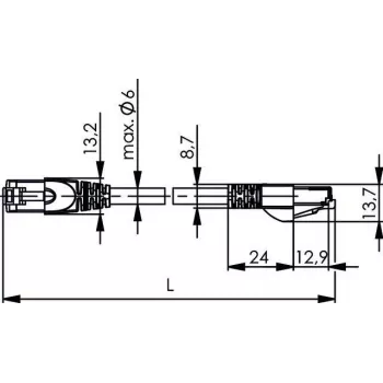 Telegärtner L00004A0104 kabel sieciowy Cat6a S/FTP, 6 m, szary