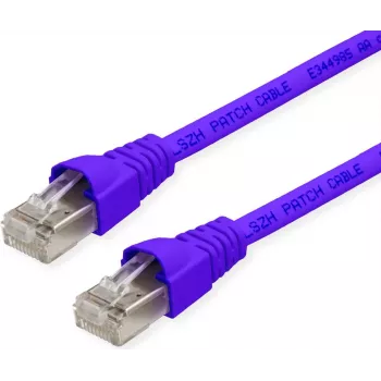 Kabel krosowy Telegärtner MP8 FS 500 Cat 6a S/FTP, RJ-45 męski do RJ-45 męski, 0,5 m, fioletowy, snagless