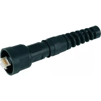 Telegärtner STX V1 zestaw wtyków RJ45, wariant plastikowy 1, prosty, 8P8C, ekranowany, czarny, 1 sztuka