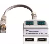 Telegärtner Token Ring Splitter RJ45 męski na 2x RJ45 żeński ekranowany jasnoszary J00029A0011
