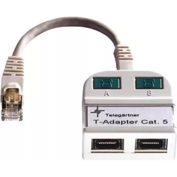 Telegärtner Token Ring Splitter RJ45 męski na 2x RJ45 żeński ekranowany jasnoszary J00029A0011