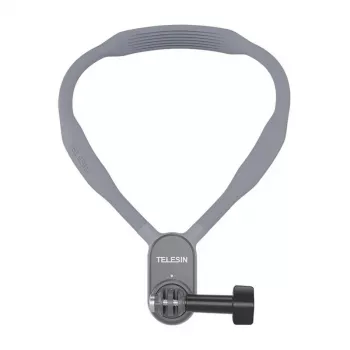 TELESIN Opaska na szyję do kamer sportowych i telefonów - magnetyczne szybkie odpinanie, ergonomiczna konstrukcja, czarna