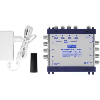 Telmor Multiswitch TT 5/8 Terminal – 5 Wejść (4 SAT + 1 TER) do 8 Wyjść, DiSEqC 2.0, Obudowa Metalowa
