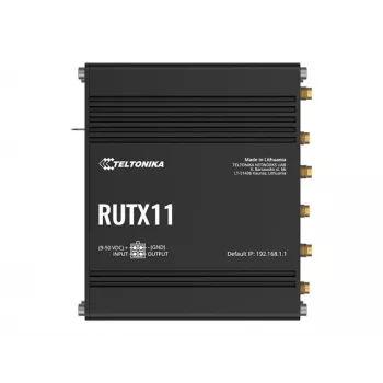 Router Teltonika RUTX11 4G/LTE Cat 6 Dual-SIM, wersja US, Wi-Fi 5, 5x Gigabit Ethernet, GPS, aluminiowy, IP30